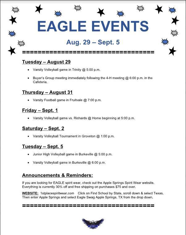 Eagle Events Flyer